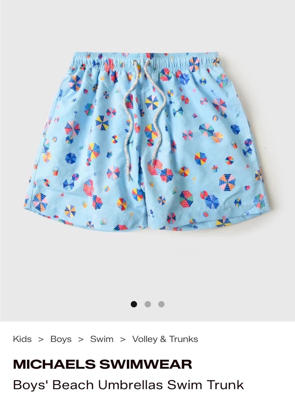 Michael Boys Swim Trunks blue /aqua multi color 8